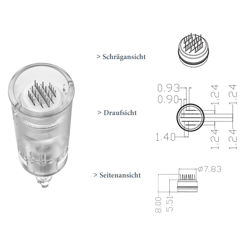 Pro Microneedling Pen Nadelaufsatz – 24 Nadeln (10pk)