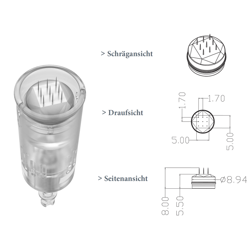 Pro Microneedling Pen Nadelaufsatz – 9 Nadeln (10pk)